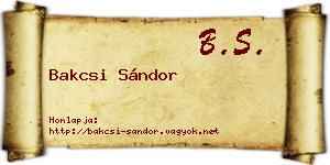 Bakcsi Sándor névjegykártya