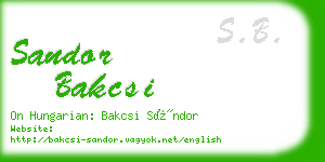 sandor bakcsi business card